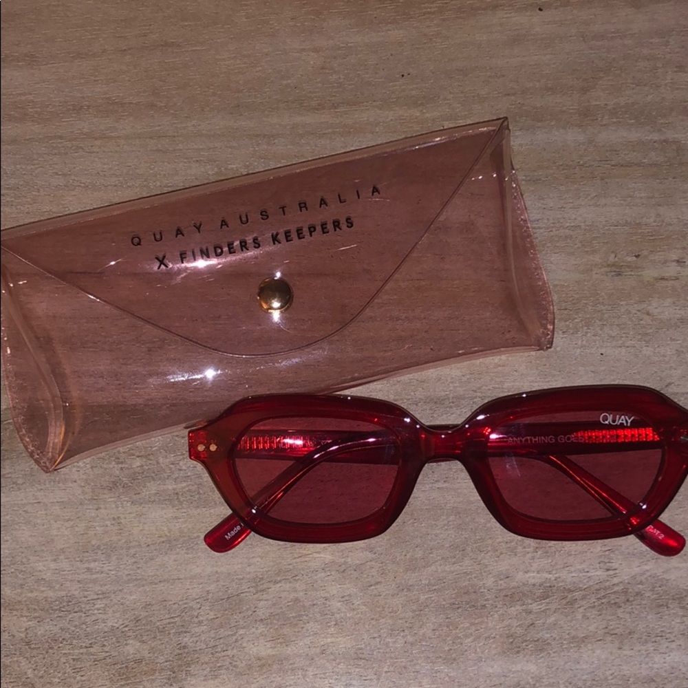 Quay Australia Anything Goes Red Sunglasses